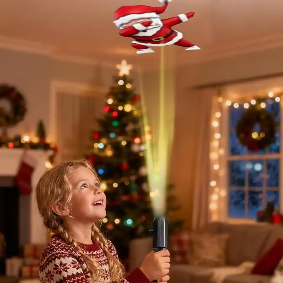 USB Powered Christmas Projector Lights with Santa Claus/Gingerbread Man/elk Patterns Spotlight